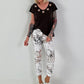 T-shirt with eyelet neckline - chocolate