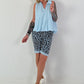 Ballon Blusen Top mit V-Neck - hellblau
