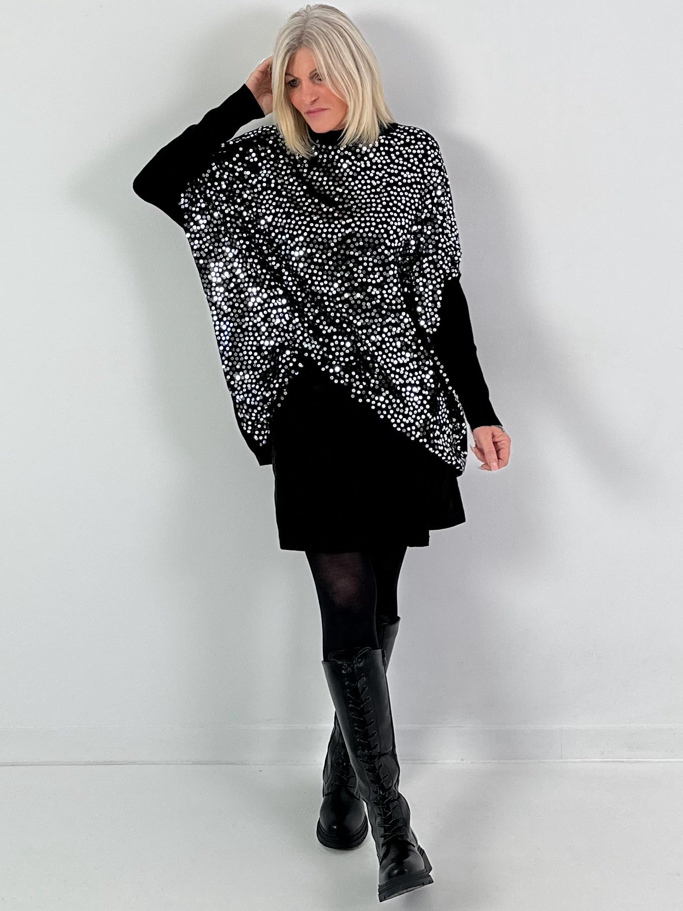 Coltrui met pailletten, model "Time to Shine" - zwart