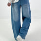 Jeans mit weitem Bein Modell "Loose Fold" - denim
