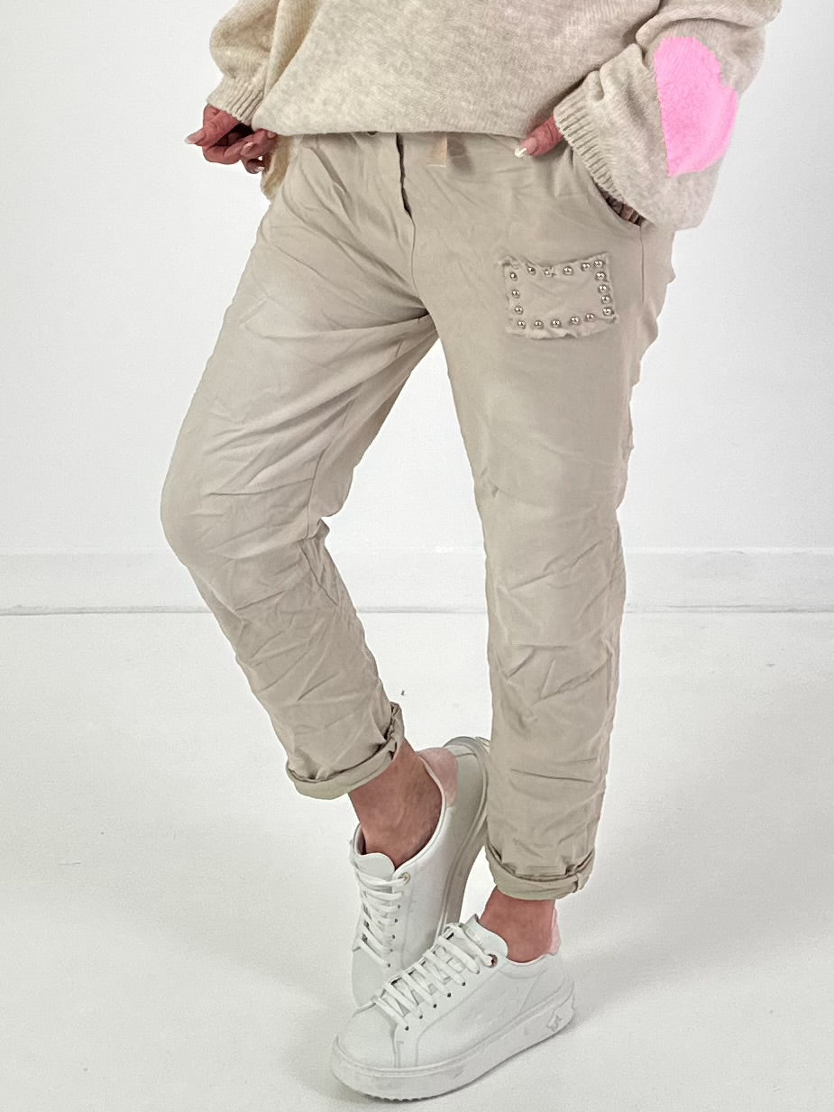 Hose Modell "Studs" - beige