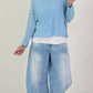 Feinstrick Pulli mit Top - hellblau