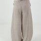 Balloon Linen Trousers - beige