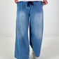 Jeans mit elastischem Bund - denim
