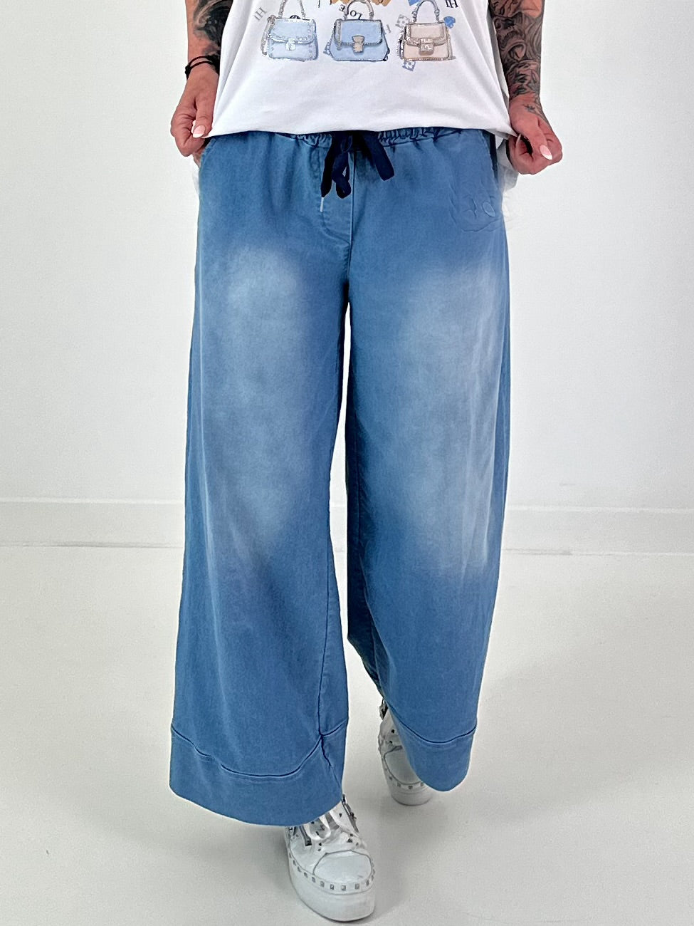 Jeans mit elastischem Bund - denim