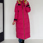 Daunenmantel mit Kapuze - pink