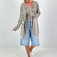 Oversized Leinen-Military Blazer - taupe