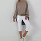 Oversized T-shirt with back print - taupe