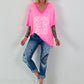 Oversized Shirt Breaking Rules - neon pink