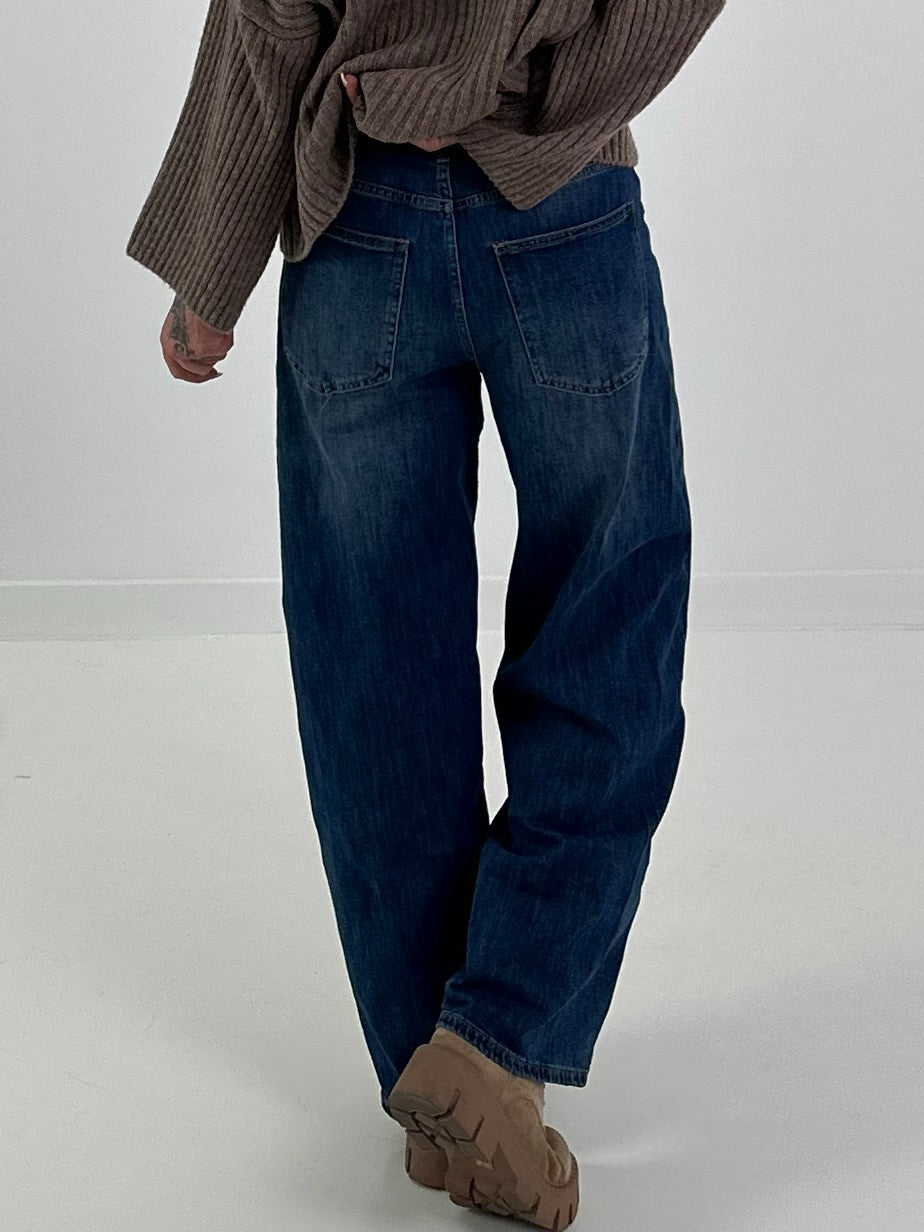 Wide Leg Layer Jeans - denim