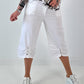 Hose mit Druckknöpfen Details - weiss
