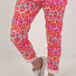 Hose mit Leo Print - pink-mehrfarbig