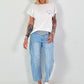 Fine Knit Dog Mom Shirt - white