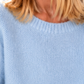 Kuschelig kastiger Pullover - hellblau