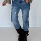 Cargo-Jeans im Used-Look - denim