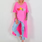 Oversized Long Shirt Sunset - neon pink