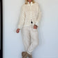 Strickjacke im Leo-Style - ecru-beige