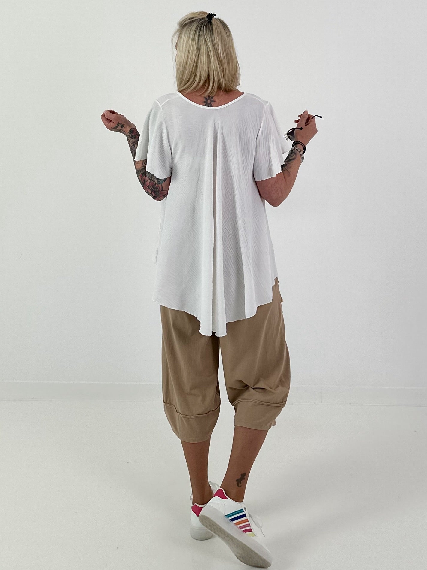 Light structured T-shirt - white