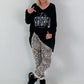 Hose mit elastischem Bund und Leo-Print - leo-weiss