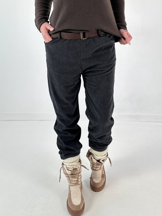 Corduroy trousers model "Soft Comfort" - anthracite