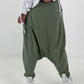 Haremhose mit Knopfdetails - oliv
