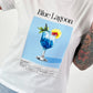 T-Shirt mit Blue-Lagoon Print - weiss