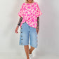 Sweatshirt with floral pattern - pink-neon pink