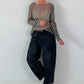 Mesh Shirt mit Punkten - oliv