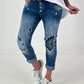 Melly & Co. Jeans with distressed details - blue