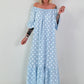 Carmen Sommerkleid mit Tupfen - hellblau