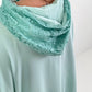 Oversized hoodie with lace hood - mint