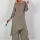 Two-piece linen set - taupe