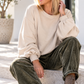 Balloon sweater with ruched sleeves - beige