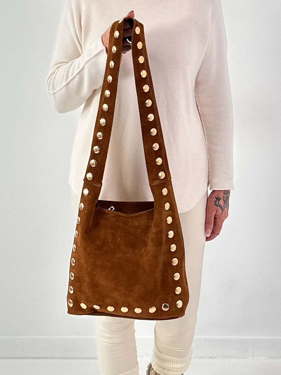 Suede bag model "Nomad" - camel