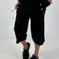 Casual sweatpants with eyelet details - black