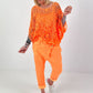 Häkelshirt mit Top - neonorange