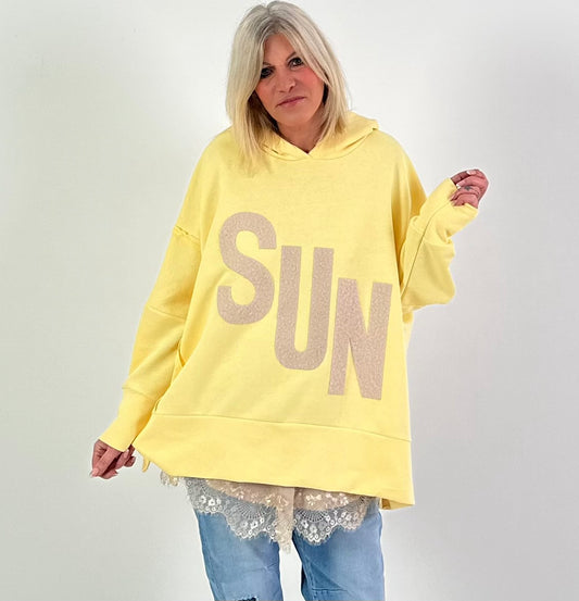 Oversized hoodie model "SUN" - geel