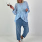 Häkelpullover mit Muster - hellblau