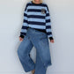 Sweater mit Blockstreifen More Amor - hellblau-marine