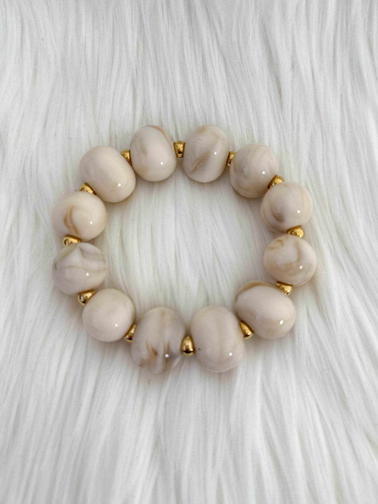 Steinchen Armband - creme