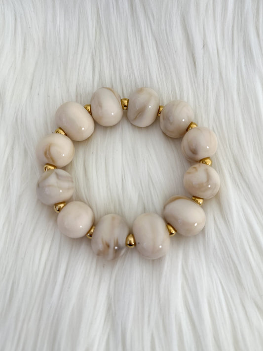 Pebble bracelet - cream