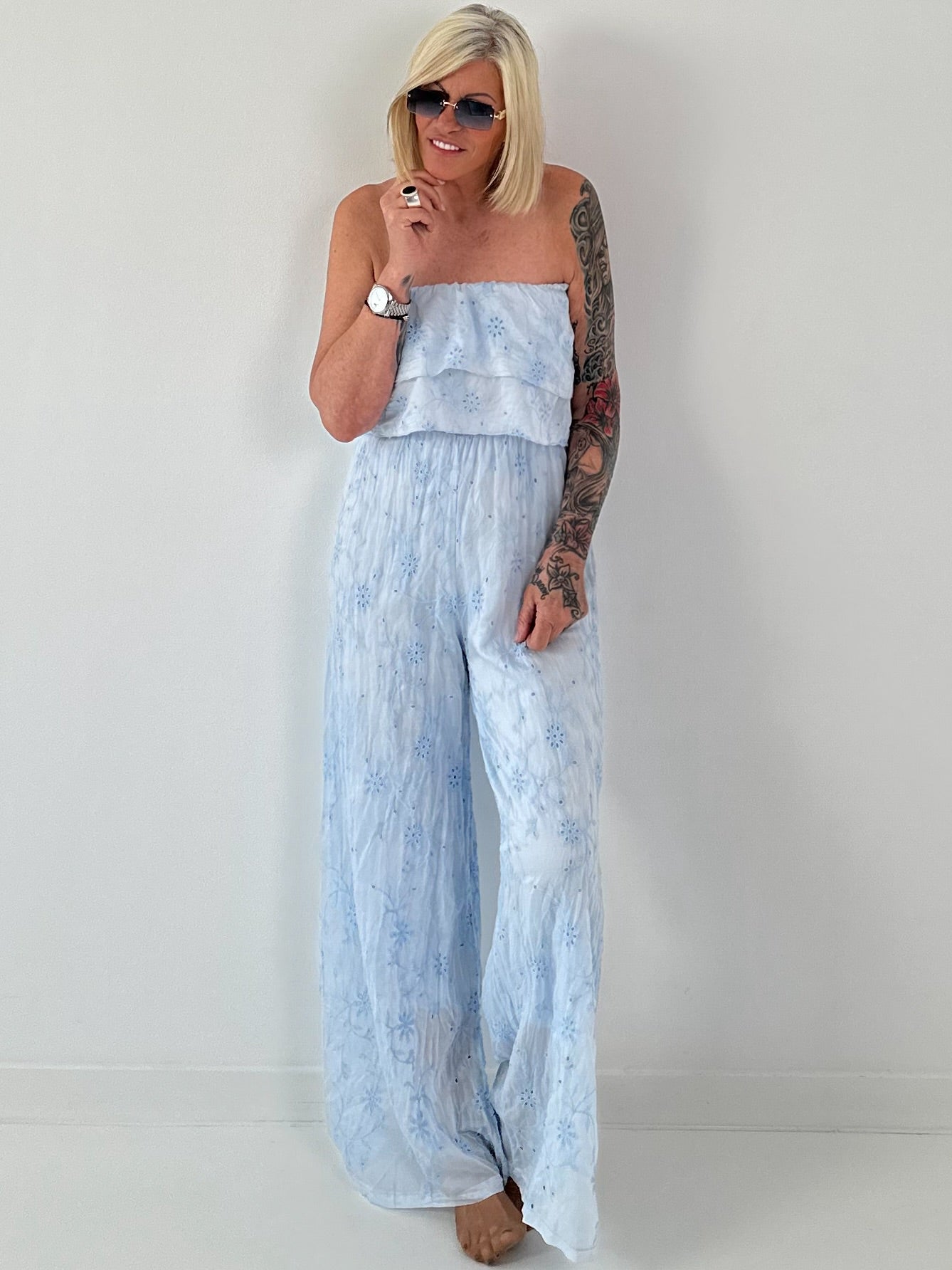 Romantischer Sommer Overall - hellblau