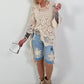Crocheted Tunic with Pattern - beige