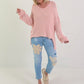 Oversized Strickpullover - rosa
