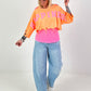 Cropped Sweater Happiness - neon orange