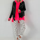 Stylish biker jacket in leather look - black