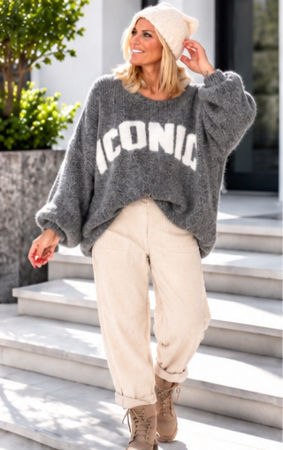Pullover Iconic - anthrazit ( lieferbar ab ca. 07.11.26)