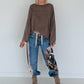 Oversized Shirt stone washed - schoko