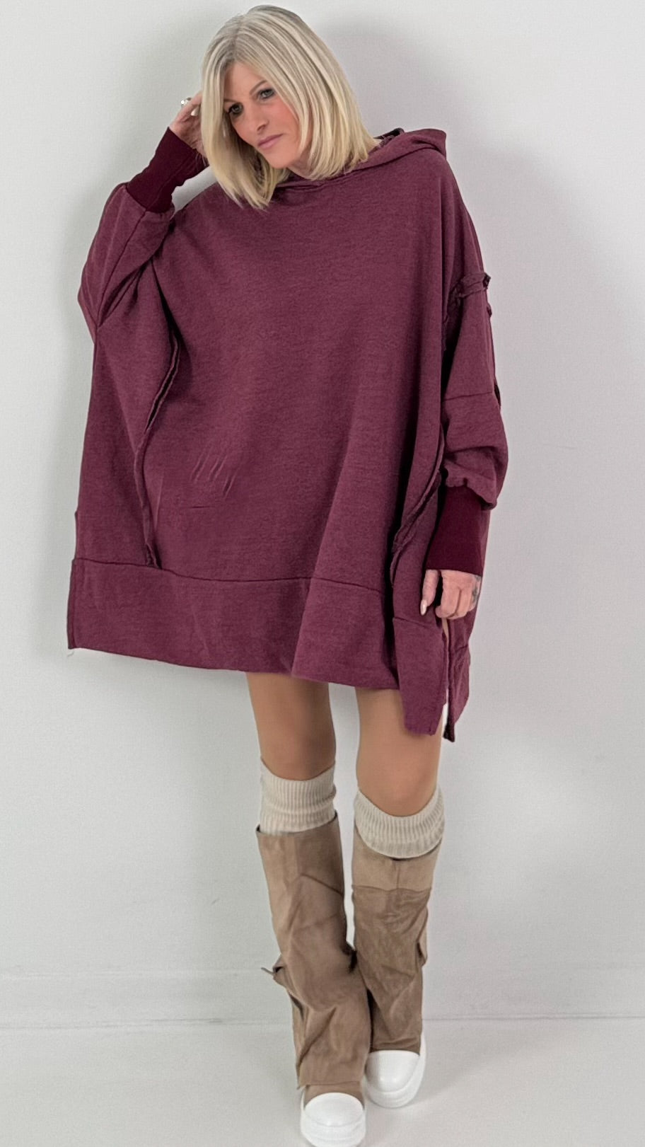 Oversized hoodie model "Rockwave" - ​​bordeauxrood