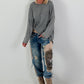 Oversized Shirt stone washed - anthrazit